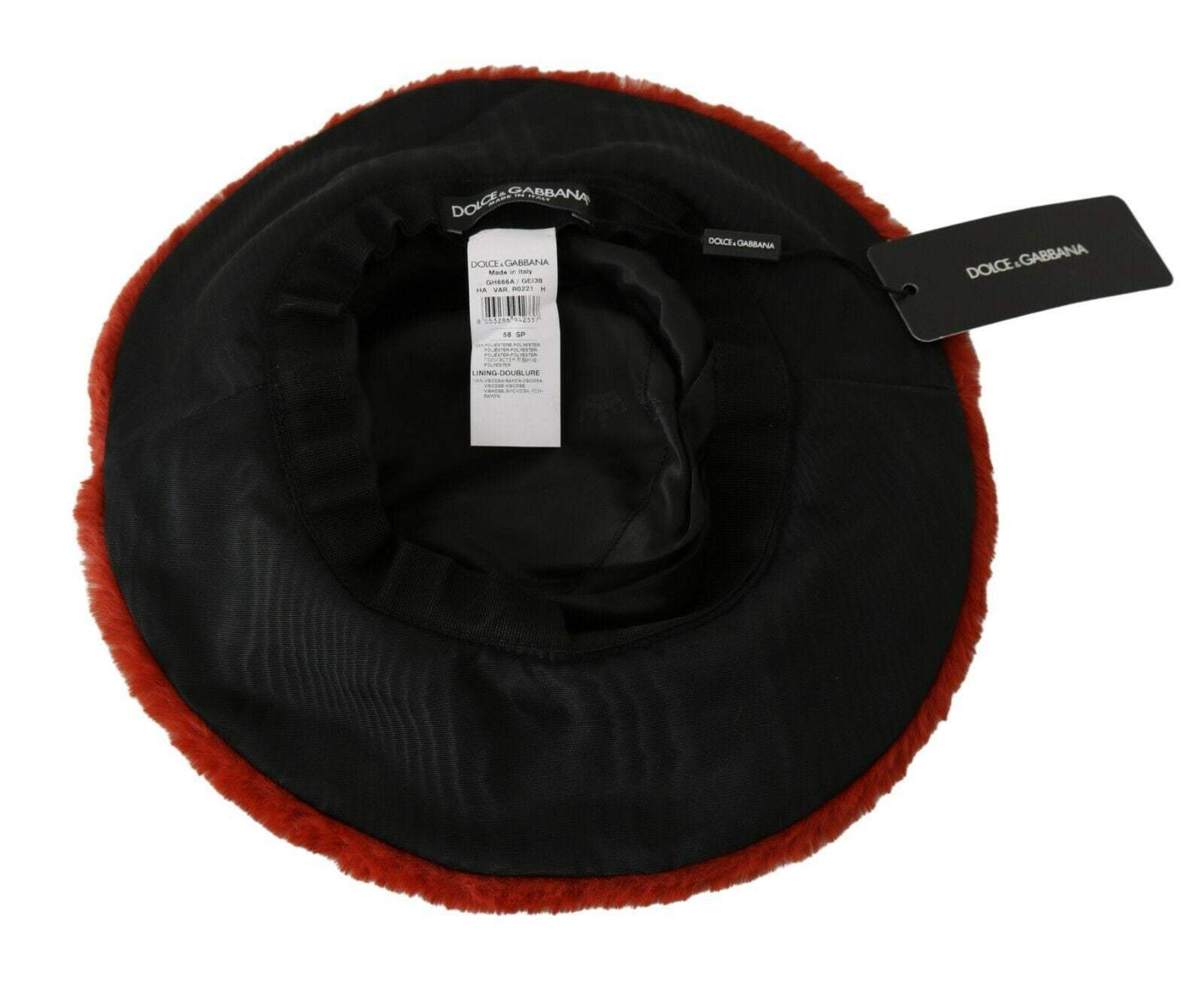 Dolce & Gabbana Red Bordeaux Fur Wide Brim Bucket  Hat 58 cm|M, Dolce & Gabbana, feed-agegroup-adult, feed-color-Red, feed-gender-female, Hat - Women - Accessories, Red at SEYMAYKA