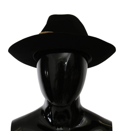 Dolce & Gabbana Black Lapin Amor Gignit Wide Brim Panama Hat 56 cm|XS, 57 cm|S, 58 cm|M, Black, Dolce & Gabbana, feed-agegroup-adult, feed-color-Black, feed-gender-female, Hat - Women - Accessories at SEYMAYKA