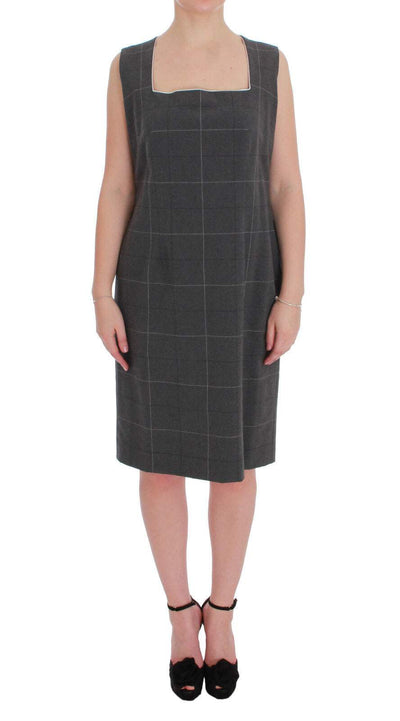 BENCIVENGA Gray Checkered Cotton Blazer Dress Set Suit BENCIVENGA, feed-agegroup-adult, feed-color-Gray, feed-gender-female, Gray, IT50 | XXL, Suits & Blazers - Women - Clothing at SEYMAYKA