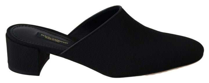 Dolce & Gabbana Black Grosgrain Slides Sandals Women Shoes Black, Dolce & Gabbana, EU35.5/US5, EU35/US4.5, EU36.5/US6, feed-agegroup-adult, feed-color-Black, feed-gender-female, Flat Shoes - Women - Shoes at SEYMAYKA