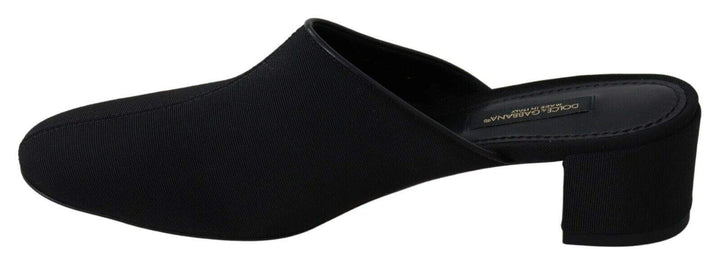 Dolce & Gabbana Black Grosgrain Slides Sandals Women Shoes Black, Dolce & Gabbana, EU35.5/US5, EU35/US4.5, EU36.5/US6, feed-agegroup-adult, feed-color-Black, feed-gender-female, Flat Shoes - Women - Shoes at SEYMAYKA