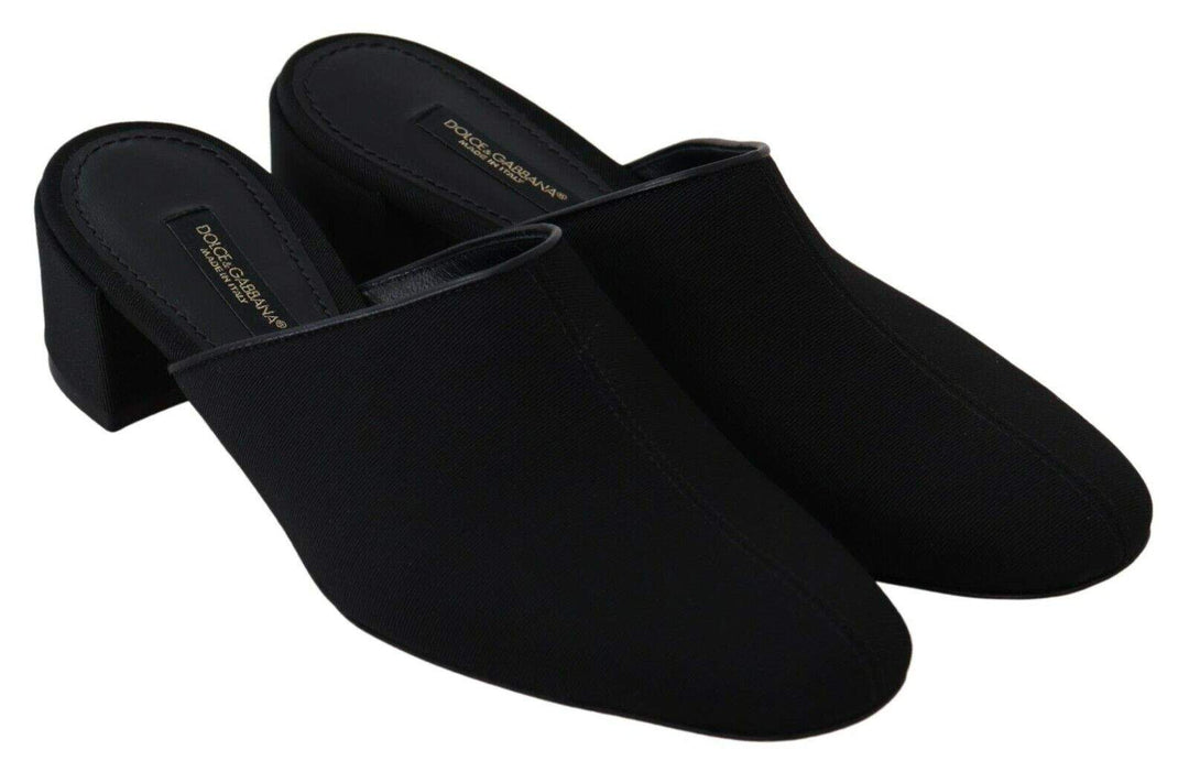 Dolce & Gabbana Black Grosgrain Slides Sandals Women Shoes Black, Dolce & Gabbana, EU35.5/US5, EU35/US4.5, EU36.5/US6, feed-agegroup-adult, feed-color-Black, feed-gender-female, Flat Shoes - Women - Shoes at SEYMAYKA