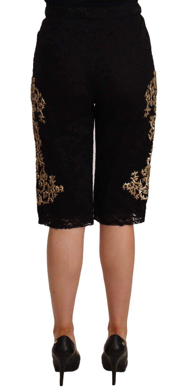 Dolce & Gabbana Black Lace Gold Baroque SPECIAL PIECE Shorts Black, Dolce & Gabbana, feed-agegroup-adult, feed-color-Black, feed-gender-female, IT40 | M, Shorts - Women - Clothing at SEYMAYKA