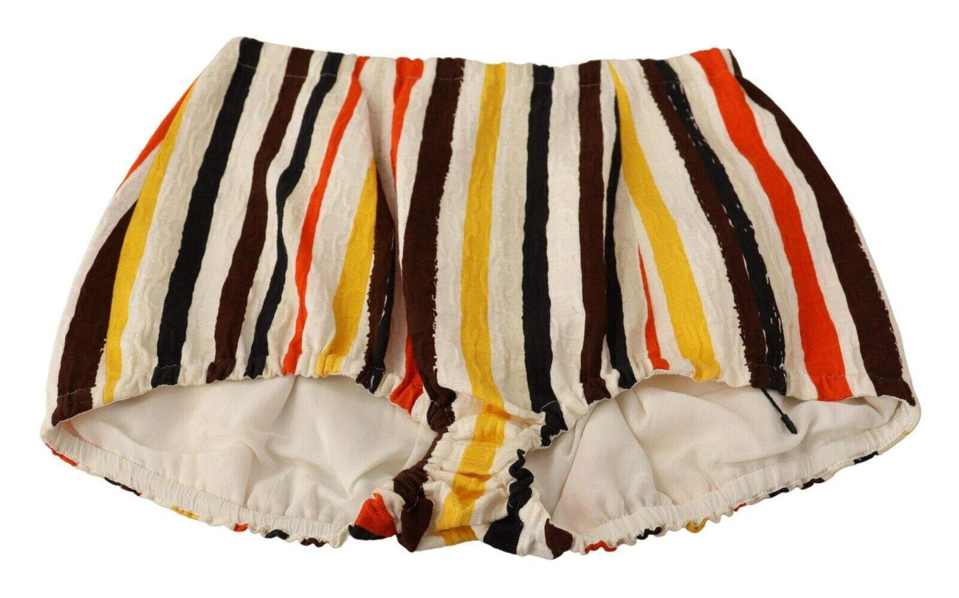 Dolce & Gabbana Multicolor Striped Cotton Hot Pants Shorts Dolce & Gabbana, feed-agegroup-adult, feed-color-Multicolor, feed-gender-female, IT40|S, Multicolor, Shorts - Women - Clothing at SEYMAYKA