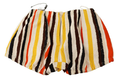 Dolce & Gabbana Multicolor Striped Cotton Hot Pants Shorts Dolce & Gabbana, feed-agegroup-adult, feed-color-Multicolor, feed-gender-female, IT40|S, Multicolor, Shorts - Women - Clothing at SEYMAYKA
