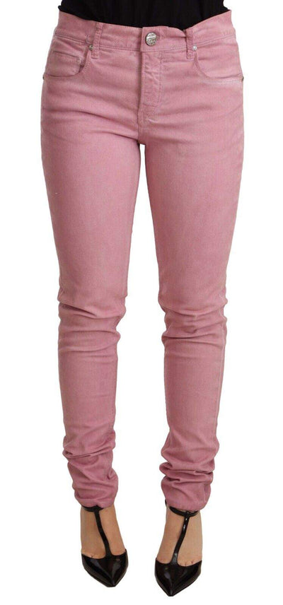 Acht Pink Cotton Slim Fit Women Denim Skinny Pants Acht, feed-agegroup-adult, feed-color-Pink, feed-gender-female, Jeans & Pants - Women - Clothing, Pink, W26 | IT40 at SEYMAYKA