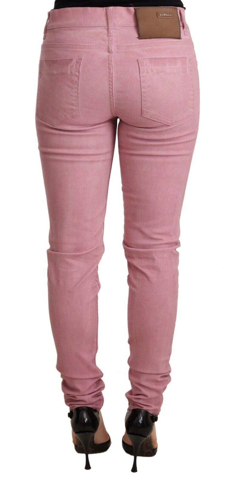 Acht Pink Cotton Slim Fit Women Denim Skinny Pants Acht, feed-agegroup-adult, feed-color-Pink, feed-gender-female, Jeans & Pants - Women - Clothing, Pink, W26 | IT40 at SEYMAYKA