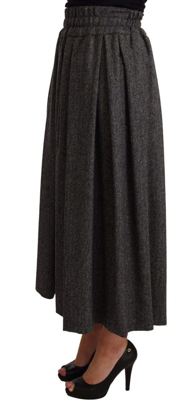 Dolce & Gabbana Gray Wool High Waist A-line PIECE Skirt Dolce & Gabbana, feed-agegroup-adult, feed-color-Gray, feed-gender-female, Gray, IT40|S, Skirts - Women - Clothing at SEYMAYKA