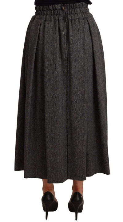 Dolce & Gabbana Gray Wool High Waist A-line PIECE Skirt Dolce & Gabbana, feed-agegroup-adult, feed-color-Gray, feed-gender-female, Gray, IT40|S, Skirts - Women - Clothing at SEYMAYKA