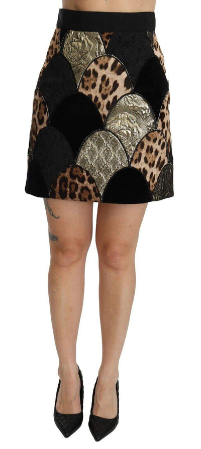 Dolce & Gabbana Multicolor Leopard Print High Waist Mini Skirt Dolce & Gabbana, feed-agegroup-adult, feed-color-Multicolor, feed-gender-female, IT40|S, IT44|L, Multicolor, Skirts - Women - Clothing at SEYMAYKA