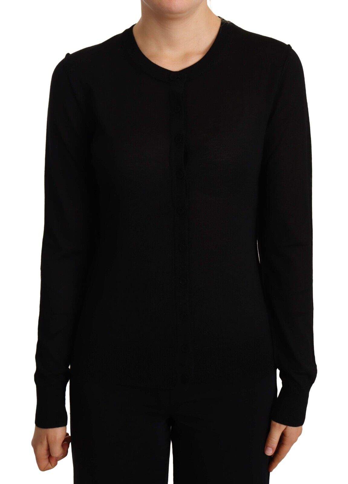 Dolce & Gabbana Black Crewneck Pullover STAFF Sweater Wool Black, Dolce & Gabbana, feed-agegroup-adult, feed-color-Black, feed-gender-female, IT44|L, Sweaters - Women - Clothing at SEYMAYKA