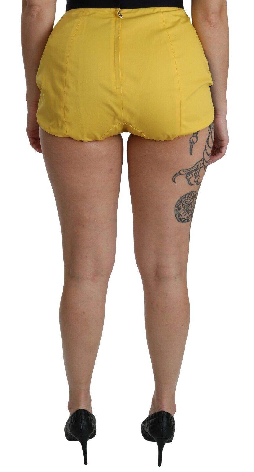 Dolce & Gabbana Yellow Black Cotton Jewelled Hot Pants Shorts Dolce & Gabbana, feed-agegroup-adult, feed-color-Yellow, feed-gender-female, IT36 | XS, IT38|XS, IT40|S, IT46 | L, Skirts - Women - Clothing, Yellow at SEYMAYKA