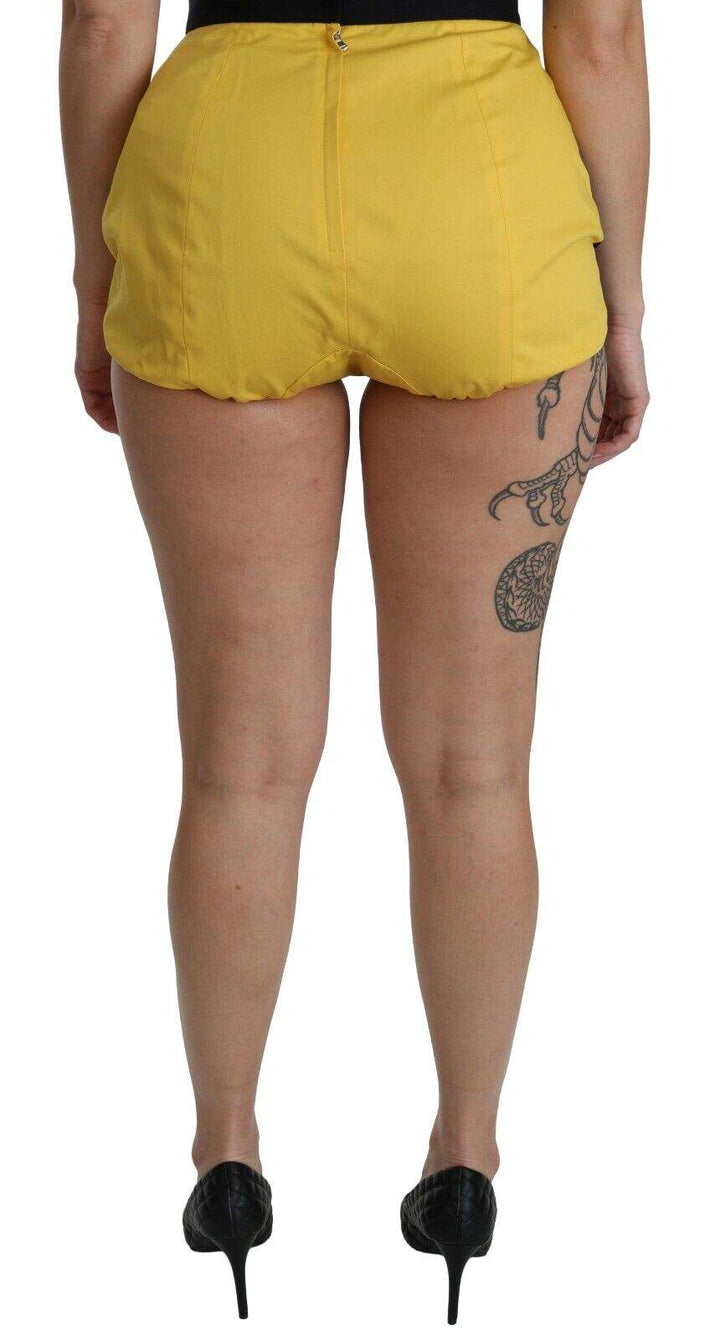 Dolce & Gabbana Yellow Black Cotton Jewelled Hot Pants Shorts Dolce & Gabbana, feed-agegroup-adult, feed-color-Yellow, feed-gender-female, IT36 | XS, IT38|XS, IT40|S, IT46 | L, Skirts - Women - Clothing, Yellow at SEYMAYKA