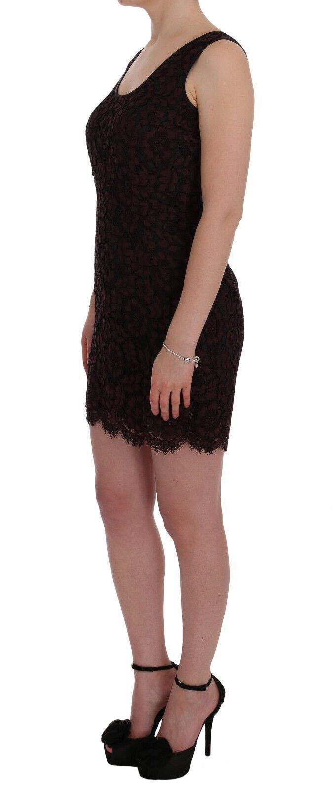 Dolce & Gabbana Bordeaux Floral Lace Ricamo Sheath Dress Bordeaux, Dolce & Gabbana, Dresses - Women - Clothing, feed-agegroup-adult, feed-color-Bordeaux, feed-gender-female, IT42|M at SEYMAYKA