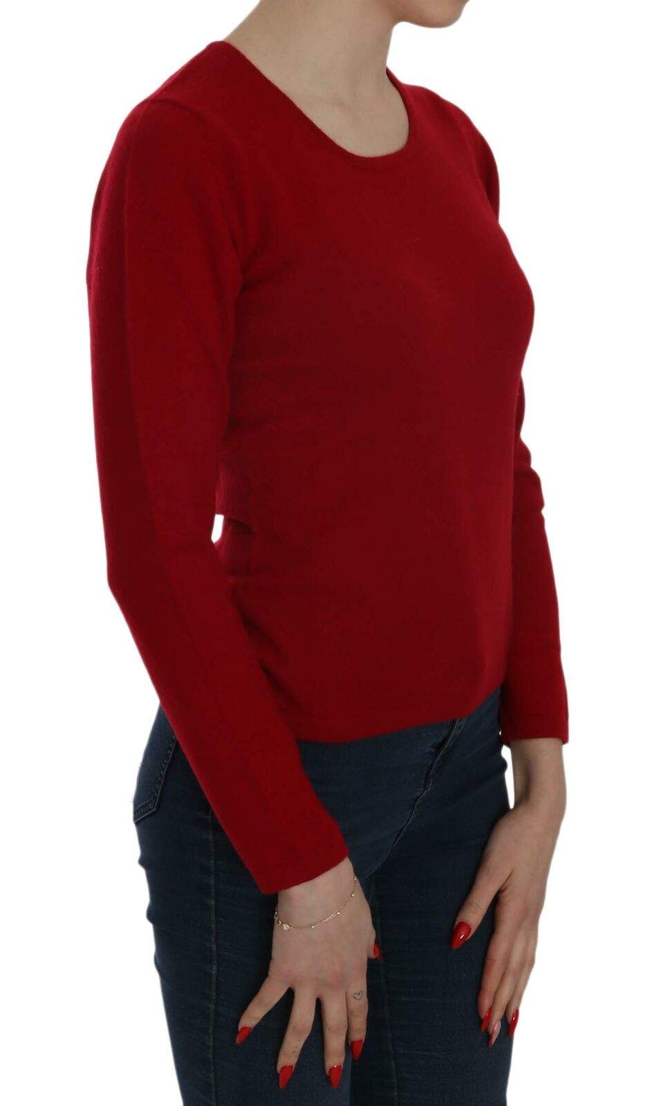 MILA SCHÖN Red Round Neck Pullover Cashmere Sweater feed-agegroup-adult, feed-color-Red, feed-gender-female, L, M, MILA SCHÖN, Red, S, Sweaters - Women - Clothing, XS at SEYMAYKA