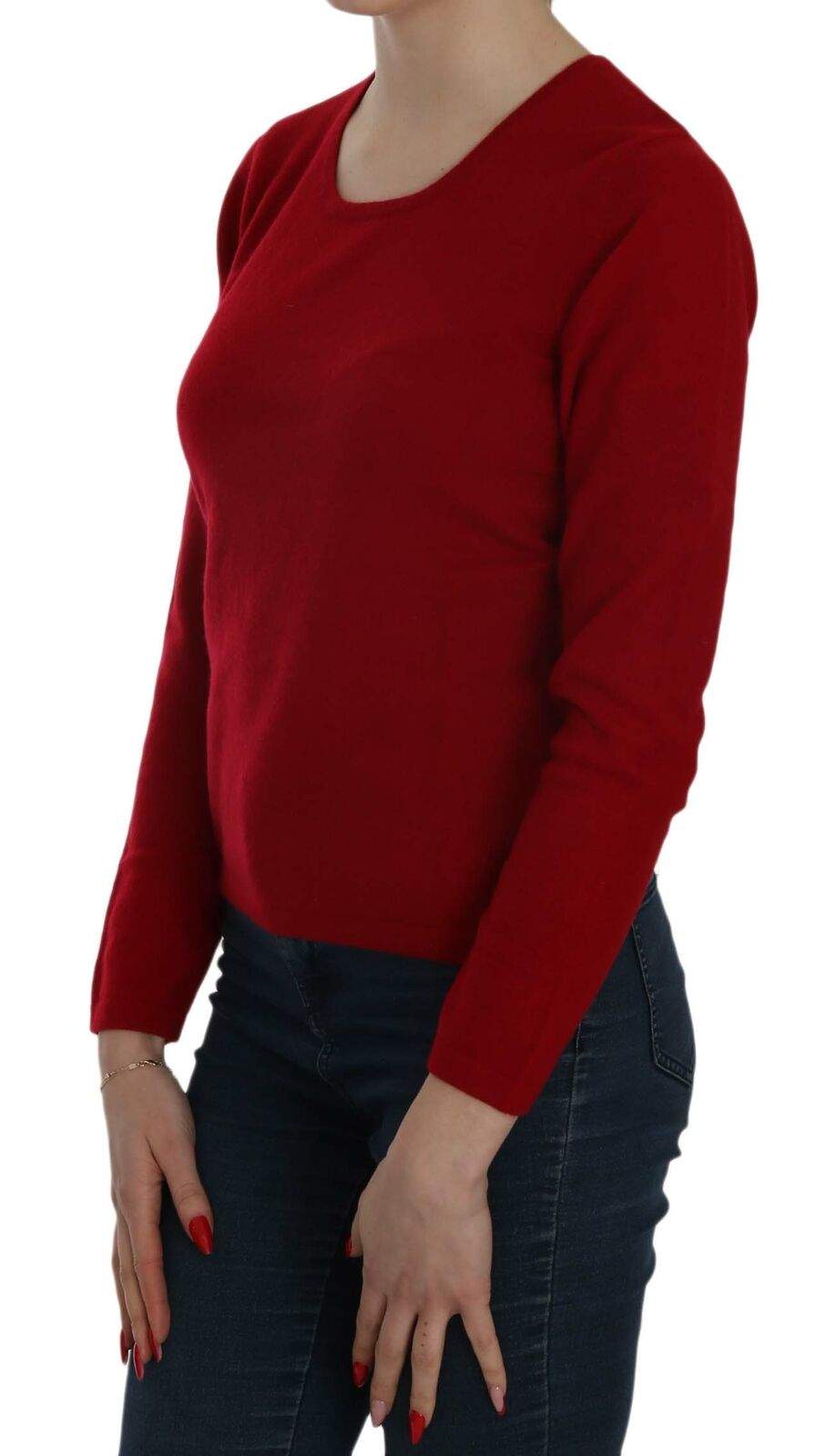 MILA SCHÖN Red Round Neck Pullover Cashmere Sweater feed-agegroup-adult, feed-color-Red, feed-gender-female, L, M, MILA SCHÖN, Red, S, Sweaters - Women - Clothing, XS at SEYMAYKA