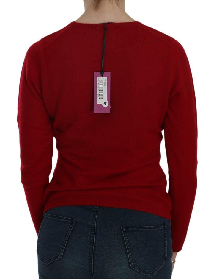 MILA SCHÖN Red Round Neck Pullover Cashmere Sweater feed-agegroup-adult, feed-color-Red, feed-gender-female, L, M, MILA SCHÖN, Red, S, Sweaters - Women - Clothing, XS at SEYMAYKA