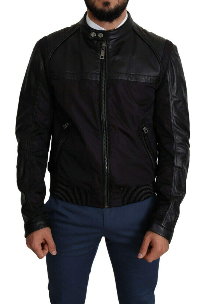 Dolce & Gabbana Black Nylon Full Zip Men Bomber Coat Jacket #men, Black, Dolce & Gabbana, feed-agegroup-adult, feed-color-Black, feed-gender-male, IT52 | XL, Jackets - Men - Clothing at SEYMAYKA