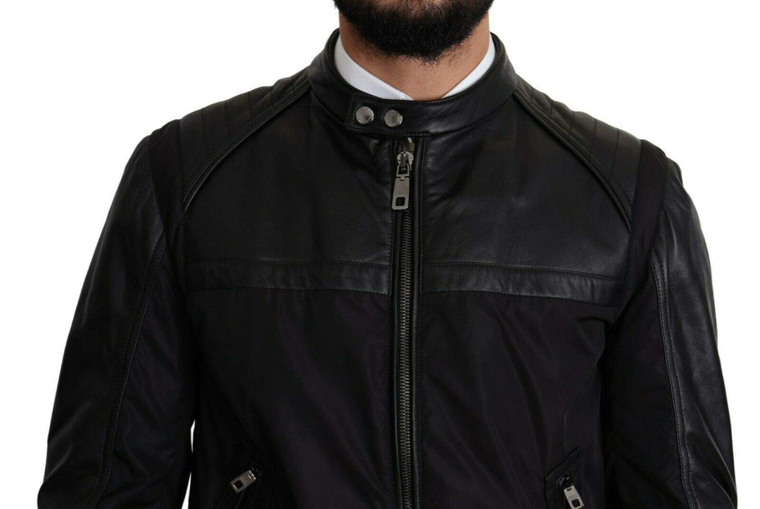 Dolce & Gabbana Black Nylon Full Zip Men Bomber Coat Jacket #men, Black, Dolce & Gabbana, feed-agegroup-adult, feed-color-Black, feed-gender-male, IT52 | XL, Jackets - Men - Clothing at SEYMAYKA