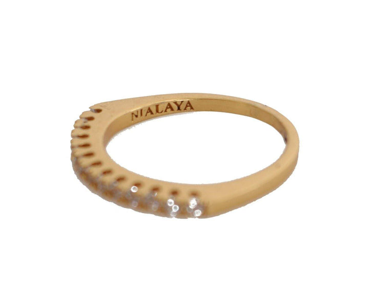 Nialaya Gold Authentic  Clear CZ Gold 925 Silver Ring EU49 | US5, EU52 | US6, EU54 | US7, EU56 | US8, feed-1, Gold, Nialaya, Rings - Women - Jewelry at SEYMAYKA