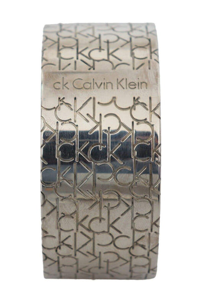 Calvin Klein Silver Logo Bangle Bracelet Calvin Klein, feed-1, Rings - Women - Jewelry, Silver at SEYMAYKA