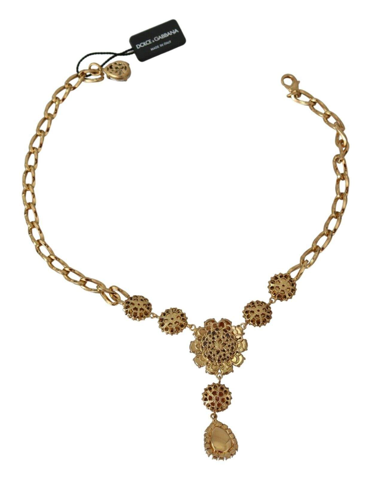 Dolce & Gabbana Pink Gold Brass Crystal Purple Pearl Pendants Dolce & Gabbana, Earrings - Women - Jewelry, feed-1, Gold at SEYMAYKA