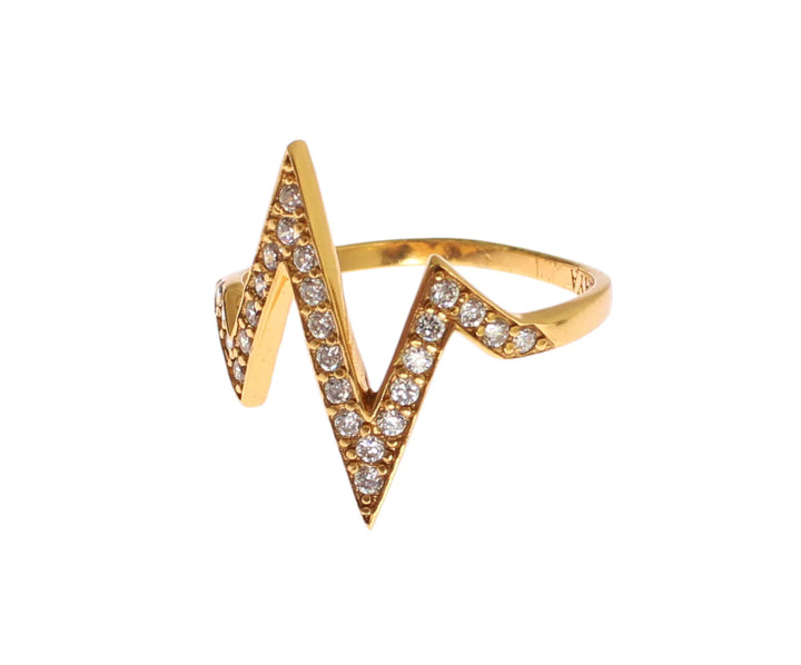 Nialaya Gold 925 Silver s Clear CZ 18K Ring EU56 | US8, feed-1, Gold, Nialaya, Rings - Women - Jewelry at SEYMAYKA