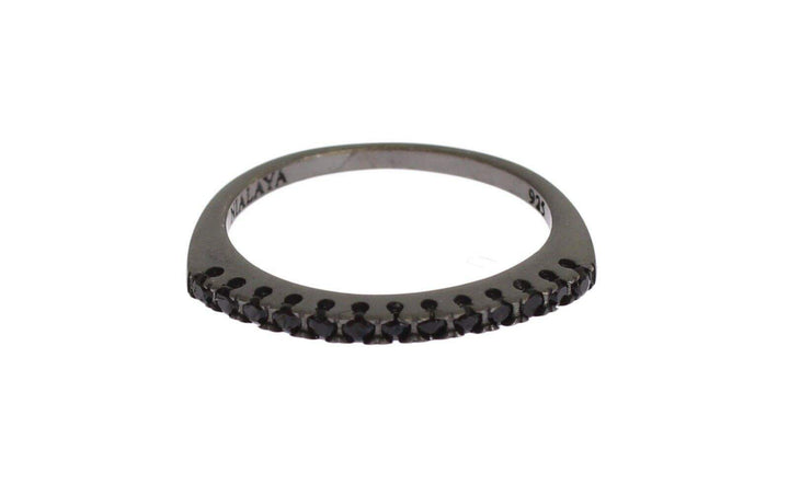 Nialaya Black CZ Rhodium 925 Silver  Ring Black, EU44 | US3, EU47 | US4, EU49 | US5, EU52 | US6, EU54 | US7, EU56 | US8, feed-1, Nialaya, Rings - Women - Jewelry at SEYMAYKA