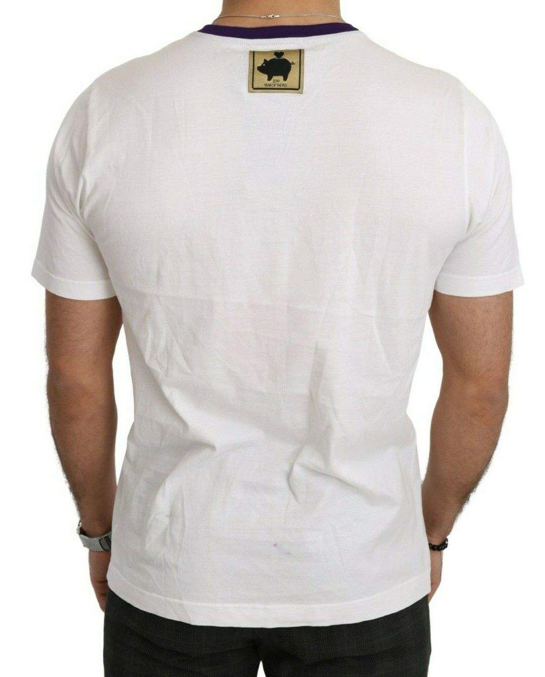 Dolce & Gabbana White Cotton Top Super Power Pig T-shirt #men, Dolce & Gabbana, feed-1, IT44 | XS, IT46 | S, IT48 | M, IT50 | L, IT52 | XL, IT54 | XL, IT56 | XXL, T-Shirts - Men - Clothing, White at SEYMAYKA