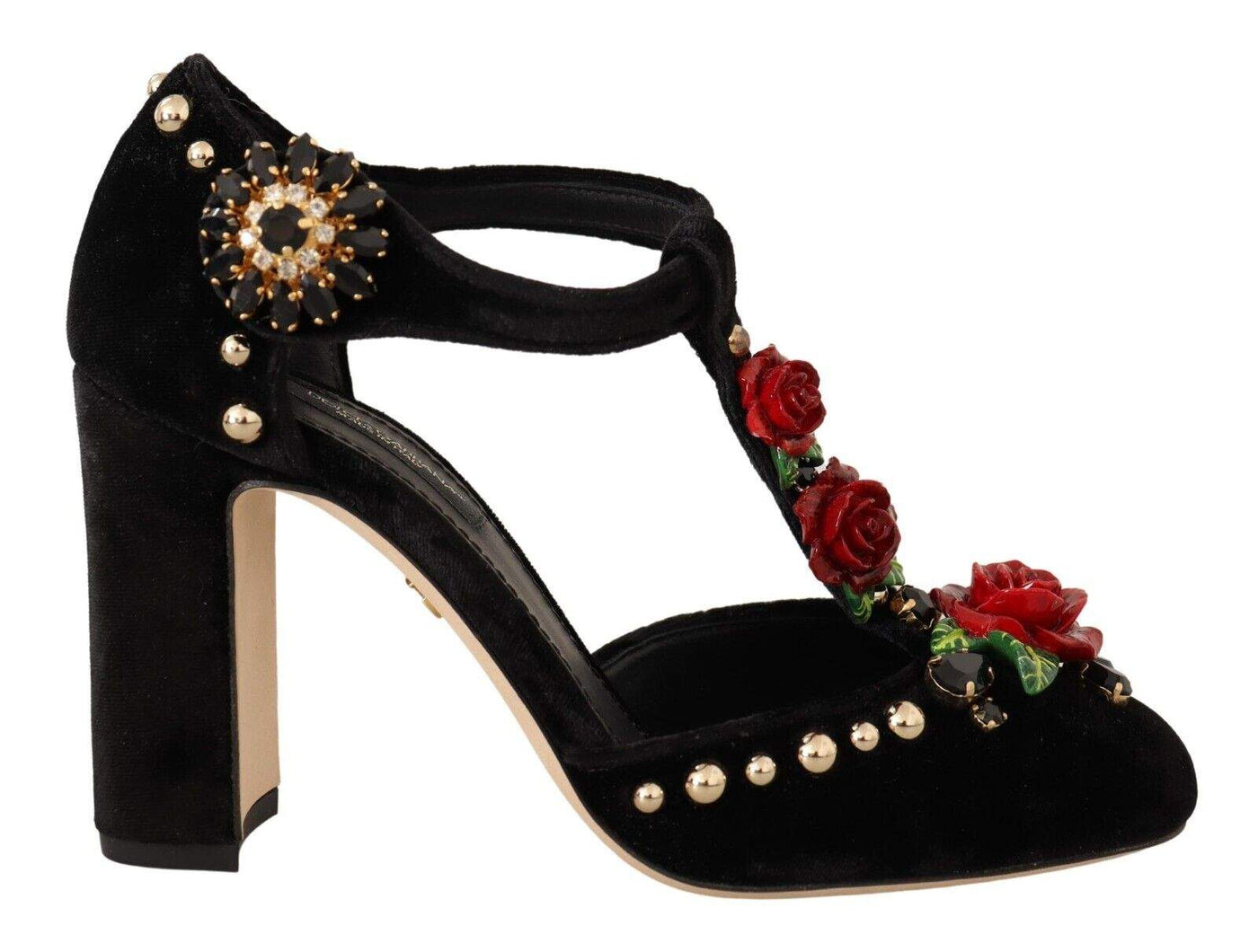 Dolce & Gabbana Black Mary Jane Pumps Roses Crystals Shoes Black, Dolce & Gabbana, EU35.5/US5, feed-1, Pumps - Women - Shoes at SEYMAYKA