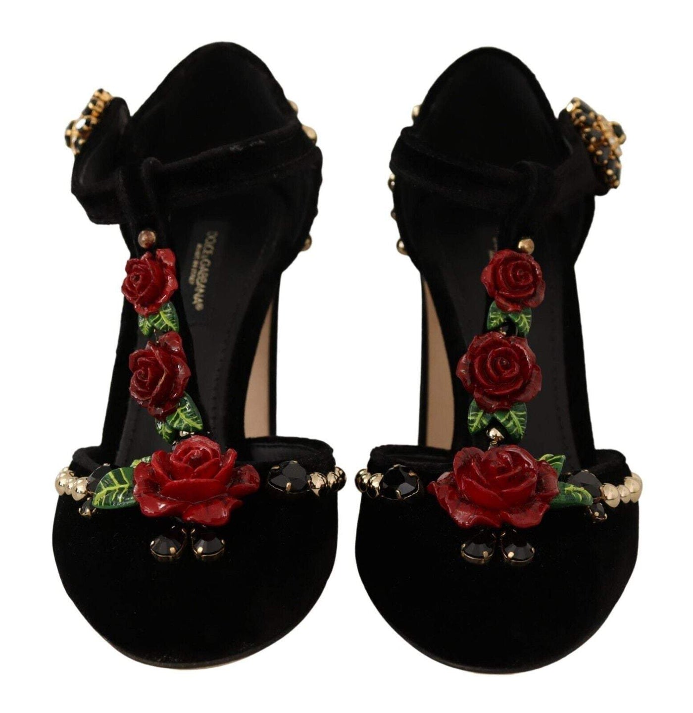 Dolce & Gabbana Black Mary Jane Pumps Roses Crystals Shoes Black, Dolce & Gabbana, EU35.5/US5, feed-1, Pumps - Women - Shoes at SEYMAYKA