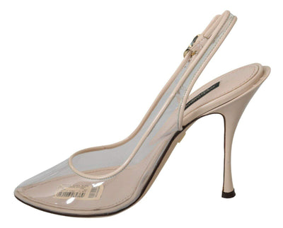 Dolce & Gabbana Slingback PVC Beige Clear High Heels Beige, Dolce & Gabbana, EU39/US8.5, feed-1, Pumps - Women - Shoes at SEYMAYKA