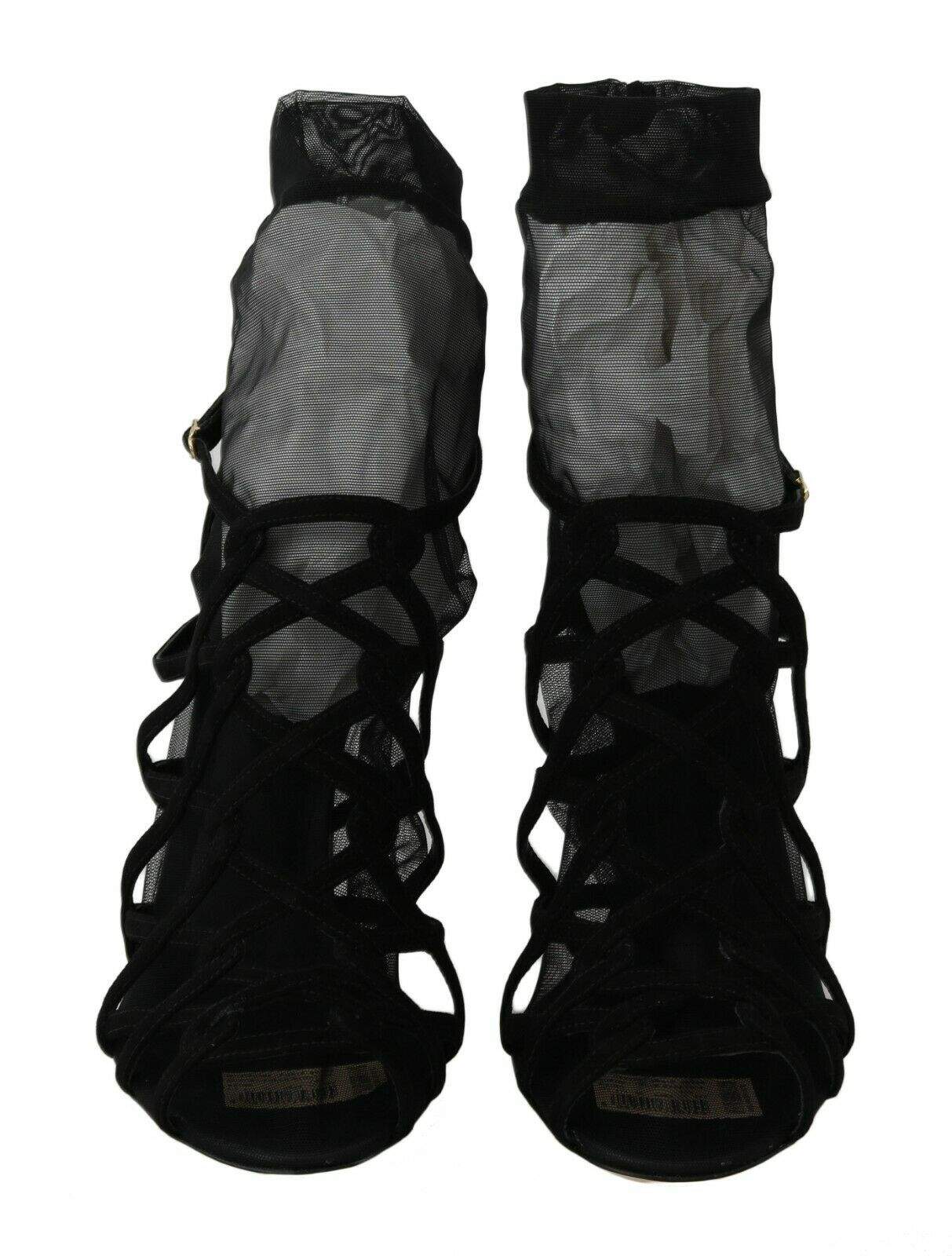 Dolce & Gabbana  Tulle Ankle Boots Sandal Black, Dolce & Gabbana, EU41/US10.5, feed-1, Sandals - Women - Shoes at SEYMAYKA