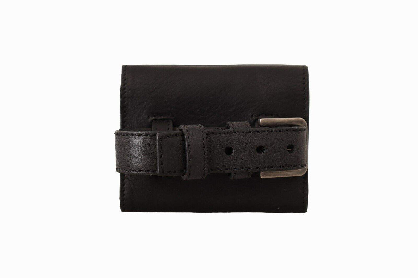 Dolce & Gabbana Black Leather Trifold Purse Multi Kit Belt Strap Wallet Black, Dolce & Gabbana, feed-1, Wallets - Women - Bags at SEYMAYKA