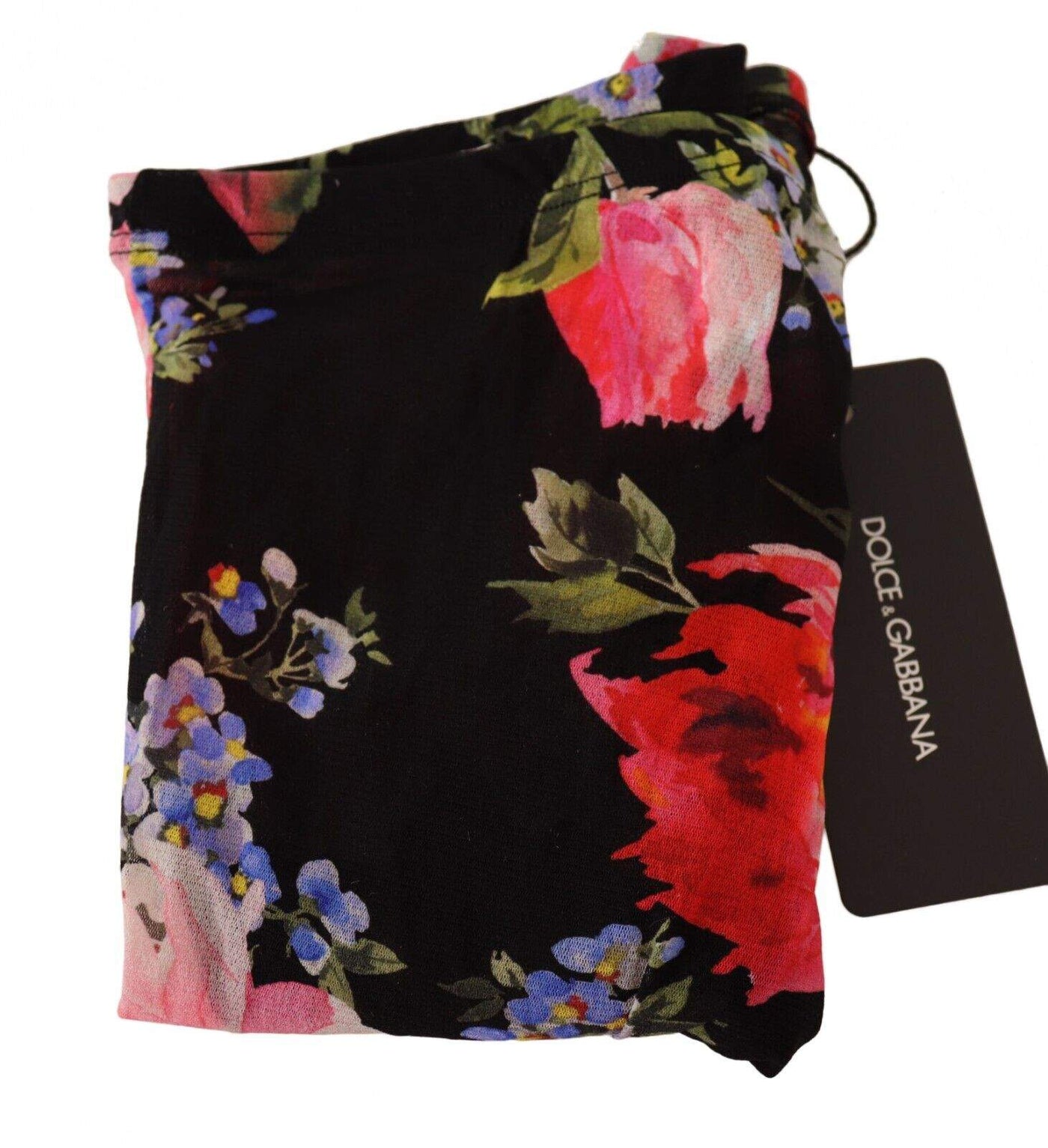 Dolce & Gabbana Black Floral Print Tights Nylon Stockings Black, Dolce & Gabbana, feed-1, M, Tights & Socks - Women - Clothing at SEYMAYKA