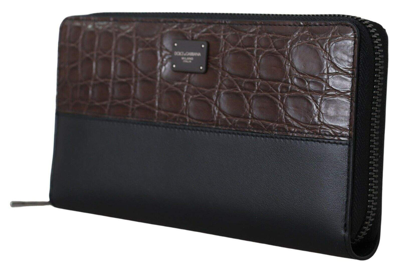 Dolce & Gabbana Black Zip Around Continental Clutch Exotic Leather Wallet #men, Black, Dolce & Gabbana, feed-1, Wallets - Men - Bags at SEYMAYKA