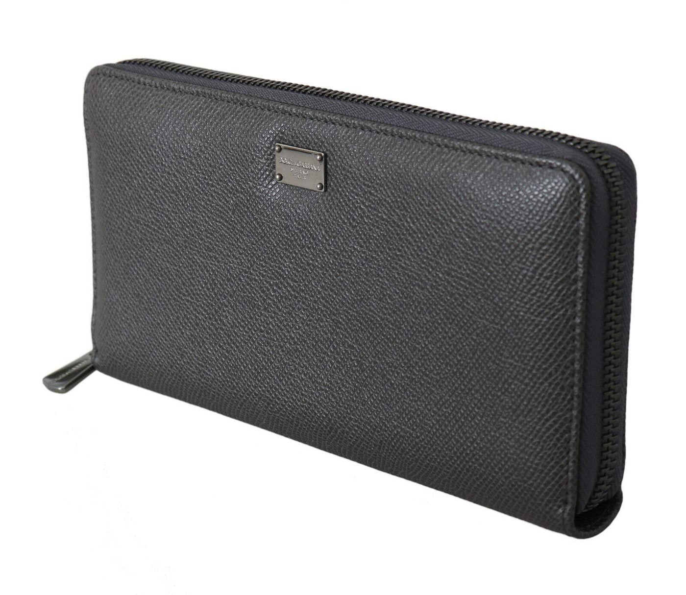 Dolce & Gabbana Gray Leather Zipper Continental Bill Card Coin Wallet #men, Dolce & Gabbana, feed-1, Gray, Wallets - Men - Bags at SEYMAYKA