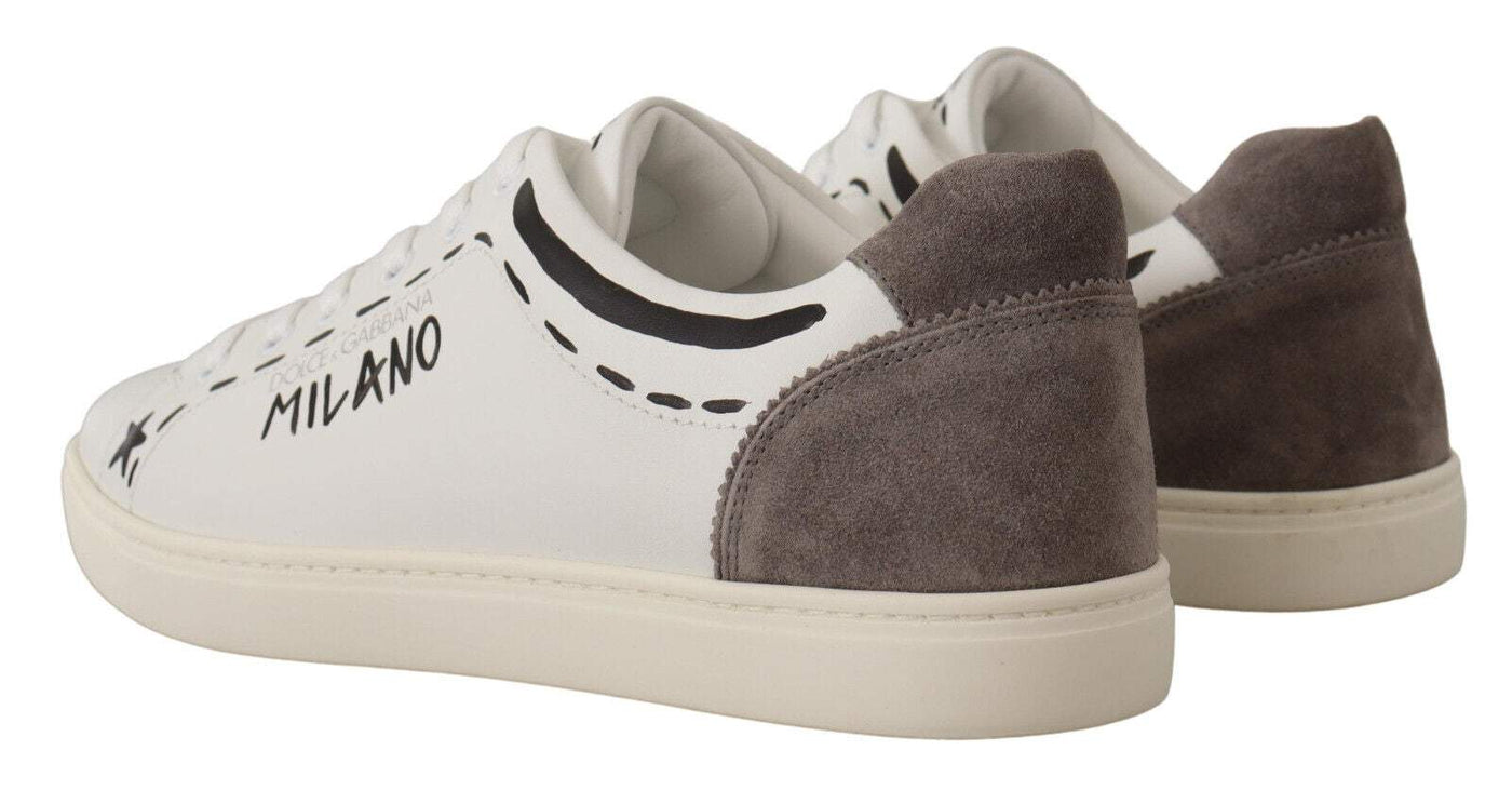 Dolce & Gabbana White Leather Gray LOVE Casual Sneakers Shoes #men, Dolce & Gabbana, EU39.5/US6.5, EU40/US7, EU41.5/US8.5, EU41/US8, EU42.5/US9.5, EU42/US9, EU43/US10, EU44/US11, feed-1, Sneakers - Men - Shoes, White at SEYMAYKA