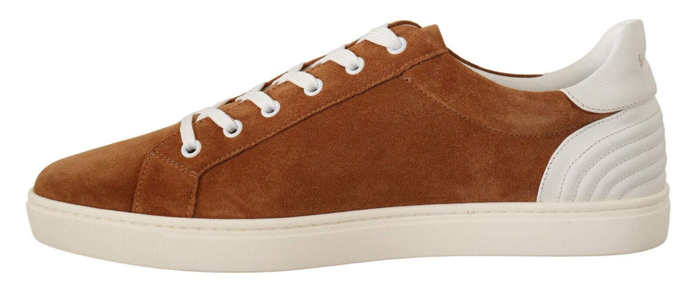 Dolce & Gabbana Brown Suede Leather Low Tops Sneakers Shoes #men, Brown, Dolce & Gabbana, EU41.5/US8.5, EU41/US8, EU43.5/US10.5, EU43/US10, EU44/US11, feed-1, Sneakers - Men - Shoes at SEYMAYKA