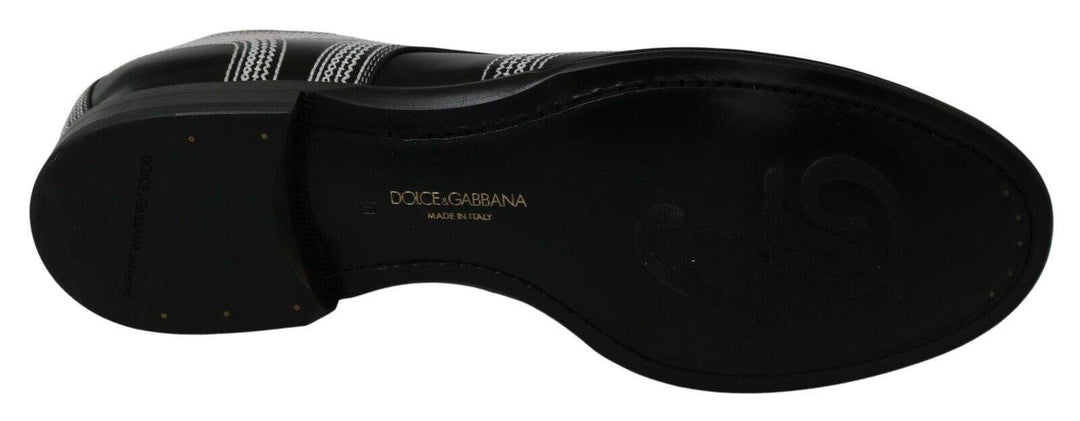 Dolce & Gabbana Black Leather Derby Formal White Lace Shoes #men, Black/White, Dolce & Gabbana, EU44/US11, feed-1, Formal - Men - Shoes at SEYMAYKA