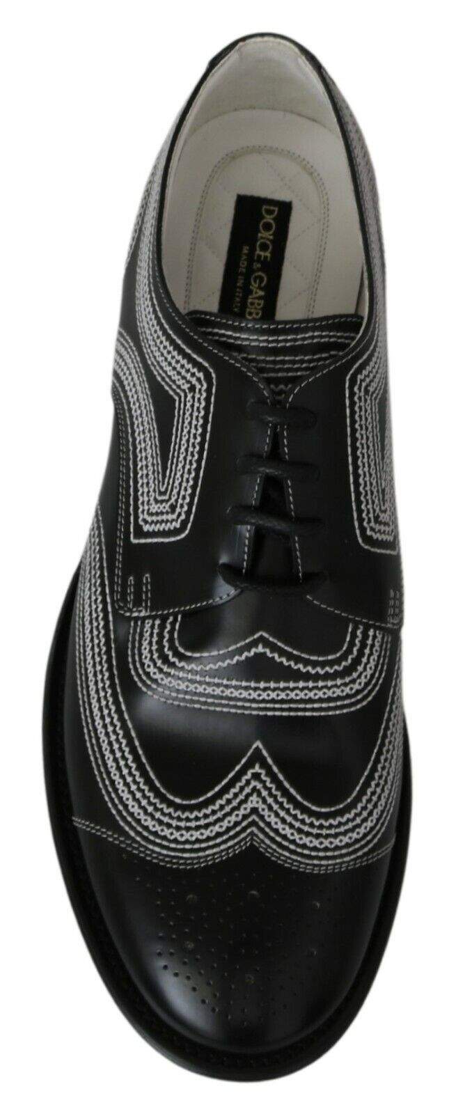 Dolce & Gabbana Black Leather Derby Formal White Lace Shoes #men, Black/White, Dolce & Gabbana, EU44/US11, feed-1, Formal - Men - Shoes at SEYMAYKA