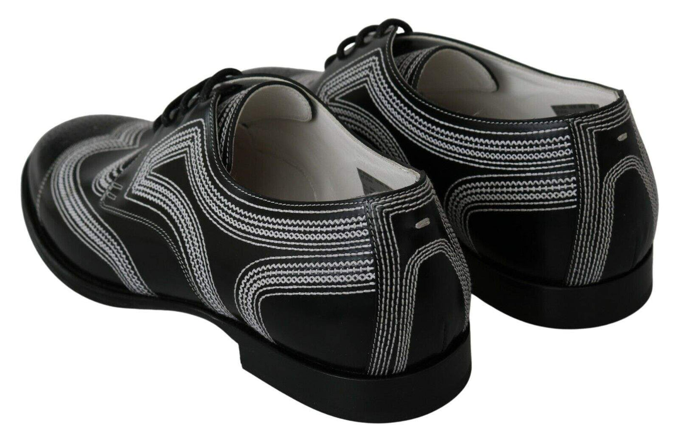 Dolce & Gabbana Black Leather Derby Formal White Lace Shoes #men, Black/White, Dolce & Gabbana, EU44/US11, feed-1, Formal - Men - Shoes at SEYMAYKA