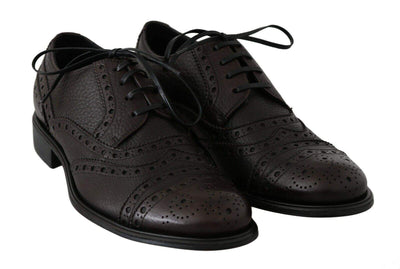Dolce & Gabbana Brown Leather Wingtip Derby Formal Shoes #men, Brown, Dolce & Gabbana, EU39/US6, feed-1, Formal - Men - Shoes at SEYMAYKA