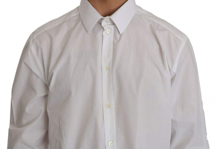 Dolce & Gabbana White 100% Cotton GOLD Slim Dress Shirt #men, Dolce & Gabbana, feed-1, IT37 | XS, Shirts - Men - Clothing, White at SEYMAYKA