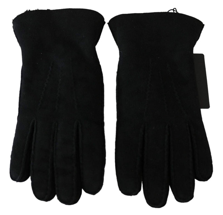 Dolce & Gabbana Black Leather Motorcycle Biker Mitten Gloves #men, 8.5|S, Black, Dolce & Gabbana, feed-1, Gloves - Men - Accessories at SEYMAYKA