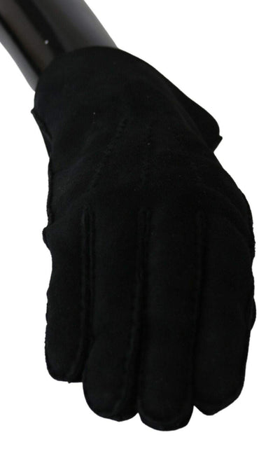 Dolce & Gabbana Black Leather Motorcycle Biker Mitten Gloves #men, 8.5|S, Black, Dolce & Gabbana, feed-1, Gloves - Men - Accessories at SEYMAYKA