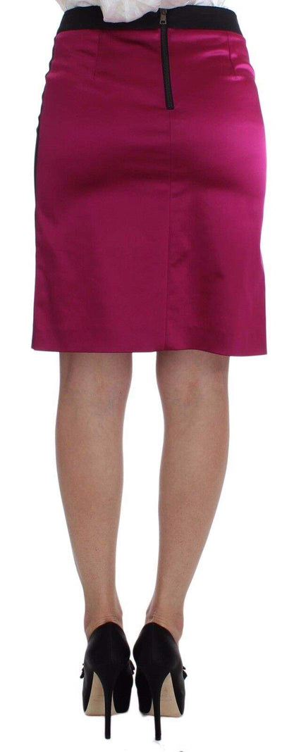 Dolce & Gabbana Pink Black Above Knees Cotton Stretch Skirt Dolce & Gabbana, feed-1, IT38|XS, IT40|S, IT42|M, IT44|L, Pink, Skirts - Women - Clothing at SEYMAYKA