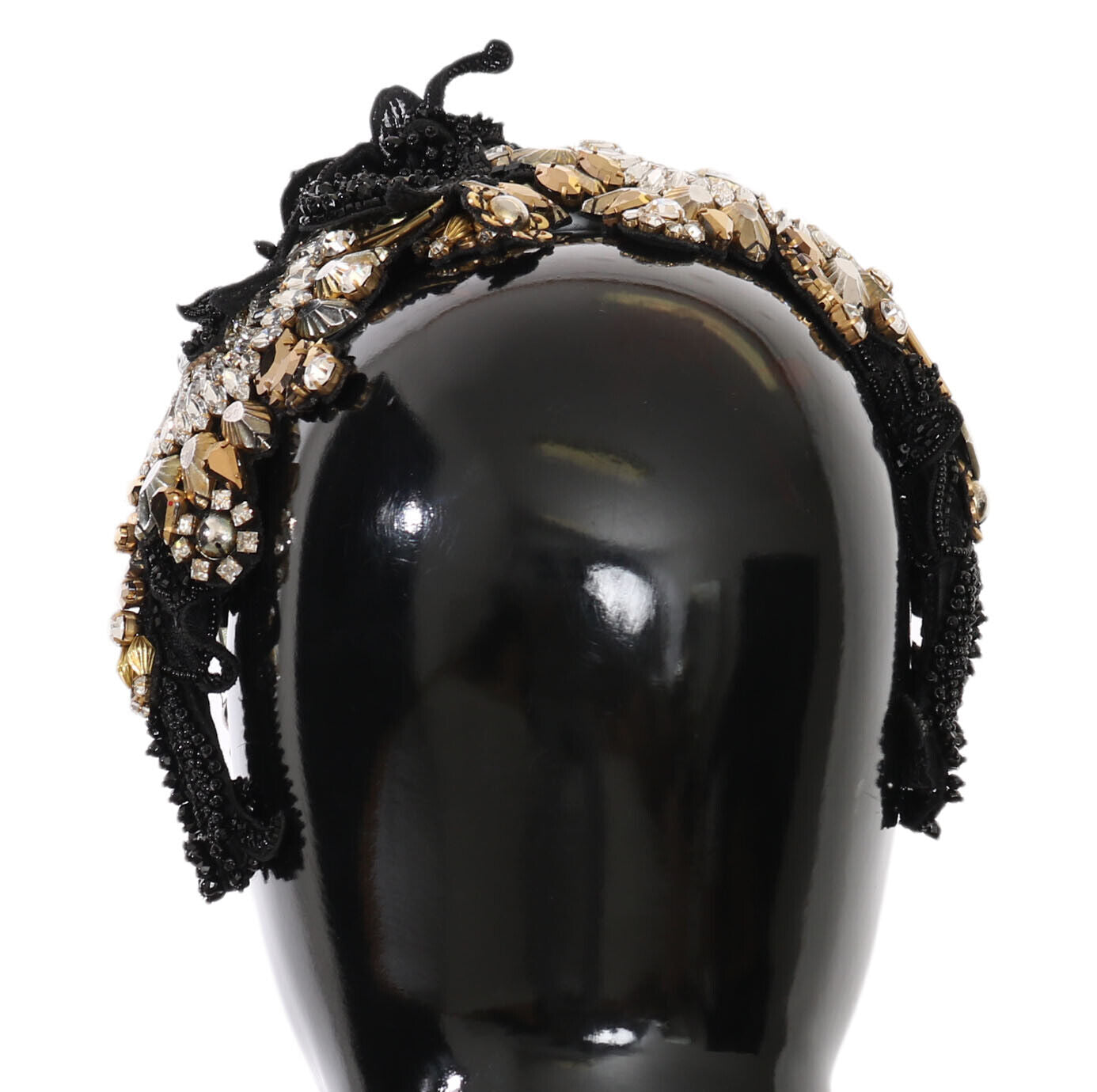 White Gold Crystal Studded Diadem Headband