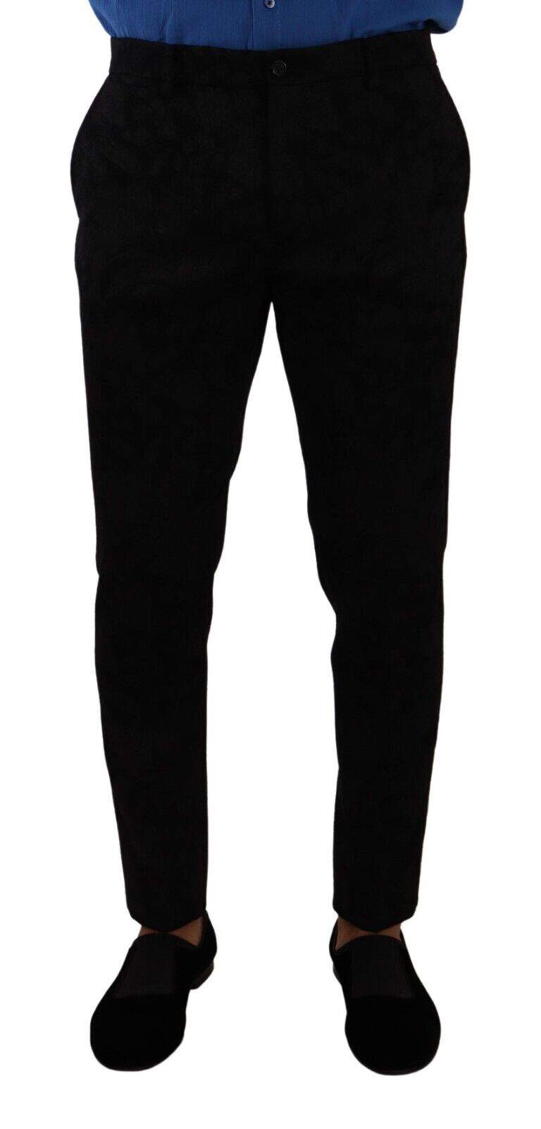 Dolce & Gabbana Black Brocade Skinny Formal Trouser Dress Pants #men, Black, Dolce & Gabbana, feed-1, IT48 | M, Jeans & Pants - Men - Clothing at SEYMAYKA