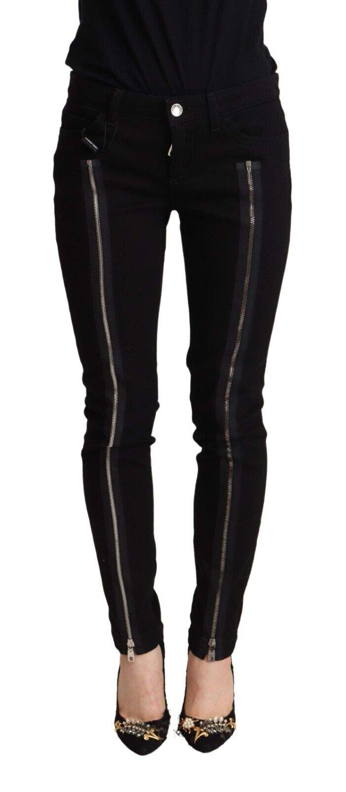 Dolce & Gabbana Black Cotton Low Waist Denim Pretty Slim Fit Jeans Black, Dolce & Gabbana, feed-1, IT38|XS, Jeans & Pants - Women - Clothing at SEYMAYKA